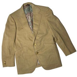 Vintage Eagles Clothes Mens Tan Blazer Sport Coat Bespoke Retro 70s 80s